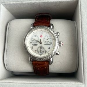 Michele Diamond watch with alligator band